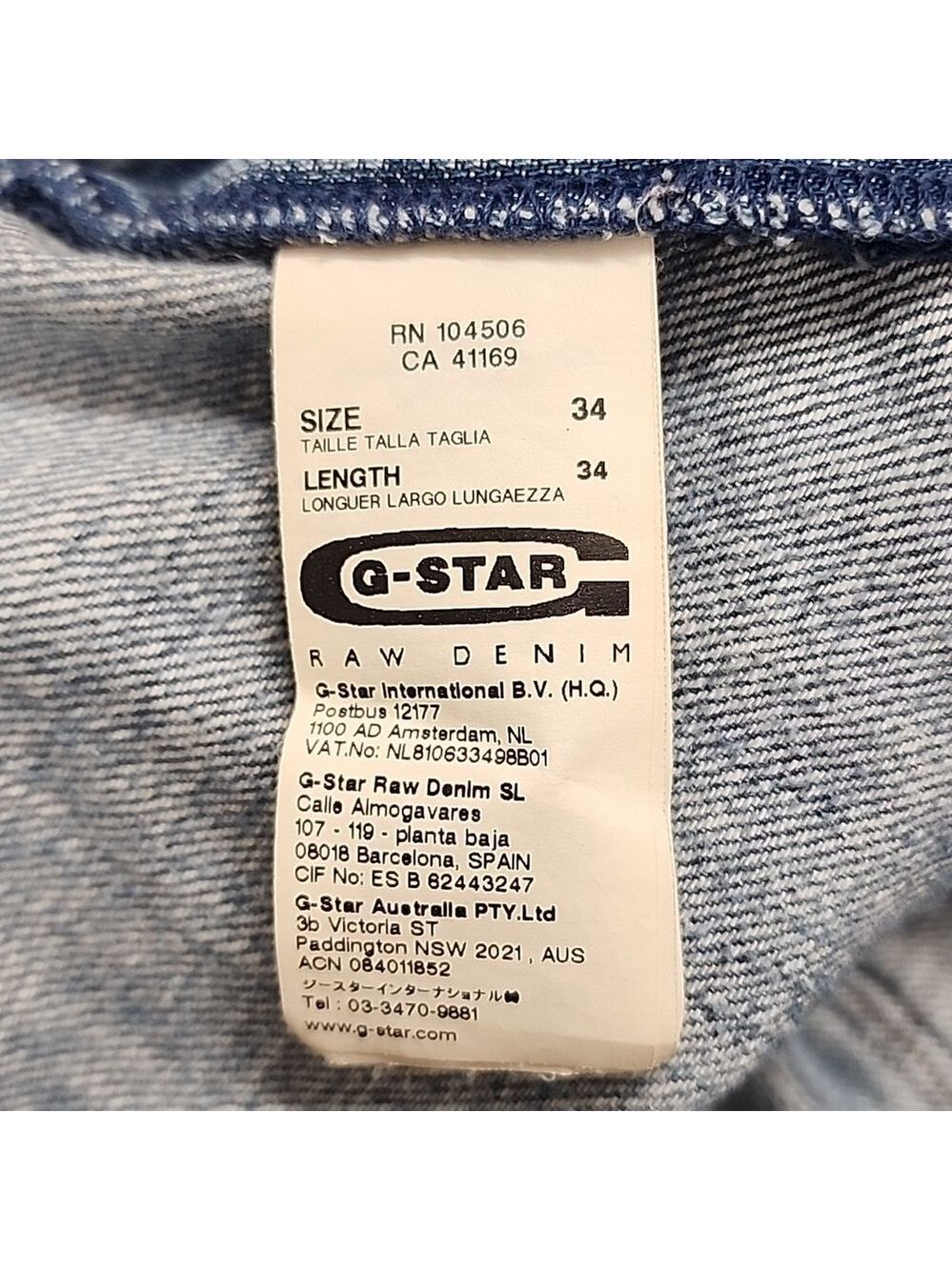 G-Star Raw Originals Coder Pant Jeans, Size 34x34 - Picture 16 of 17